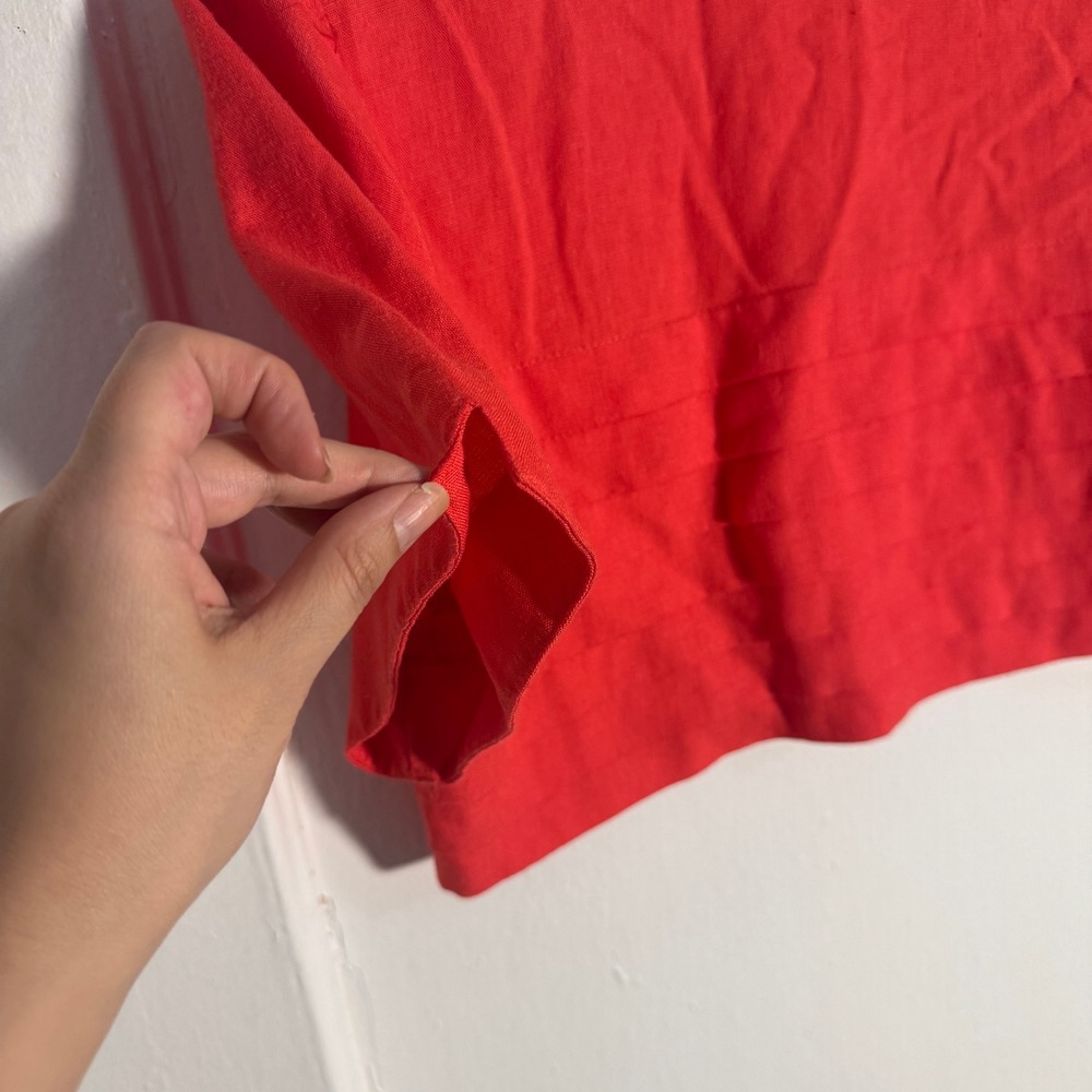 Vintage Traces Red Linen Blend Cropped Bolero Festival Top Sz 12 evening summer - Picture 7 of 9